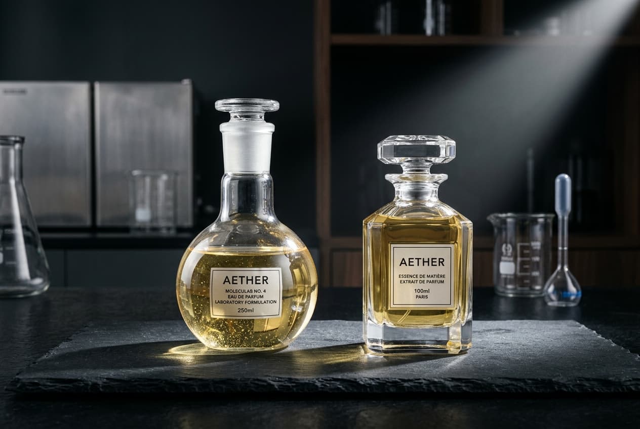 Molecular perfume science illustration